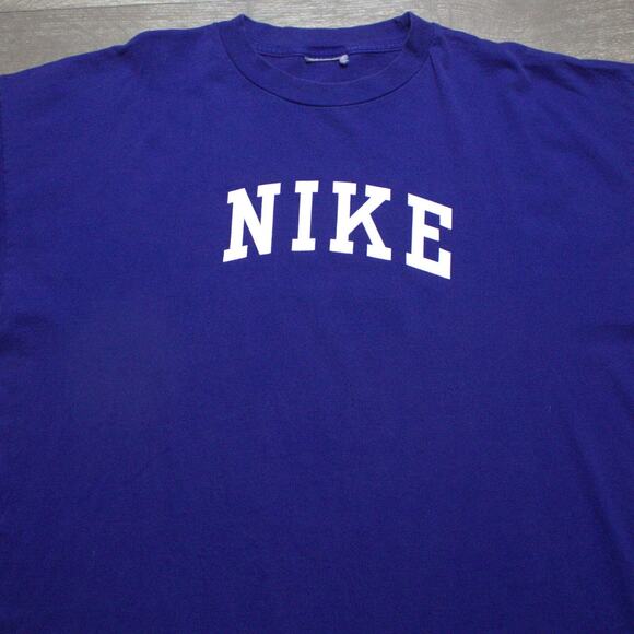 Vintage Y2K Center Spellout Graphic T Shirt Size 2XL Blue - Picture 1 of 3